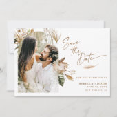 Modern Boho Arched Photo Wedding Save the Date (Voorkant)