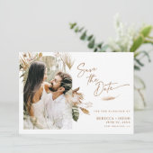 Modern Boho Arched Photo Wedding Save the Date (Staand voorkant)