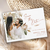 Modern Boho Arched Photo Wedding Save the Date Aankondigingskaart