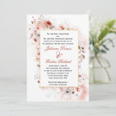 Modern Boho Autumn Floral Lijst Wedding Invitation Kaart (Staand voorkant)