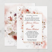 Modern Boho Autumn Floral Lijst Wedding Invitation Kaart (Voorkant / Achterkant)
