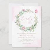 Modern Boho Baby in bloom Floral girl baby shower Kaart (Voorkant)