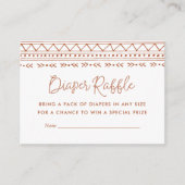 Modern Boho Baby shower Diaper Raffle Informatiekaartje (Voorkant)