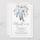 Modern Boho Baby shower Dreamweaver Floral Tribal Kaart (Voorkant)