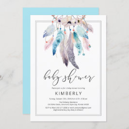 Modern Boho Baby shower Dreamweaver Floral Tribal Kaart