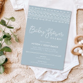 Modern Boho Baby shower | Dusty Blue Kaart