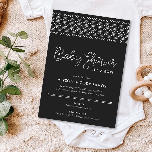 Modern Boho Baby shower | Houtskool Kaart