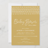 Modern Boho Baby shower | Mosterd Kaart (Voorkant)