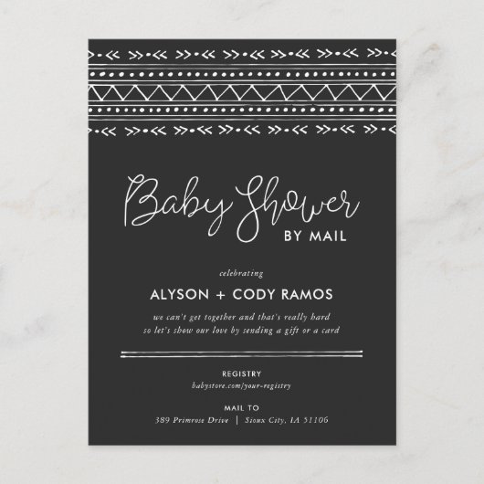 Modern Boho Baby shower per Mail Invitation Feestdagenkaart (Voorkant)