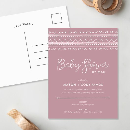 Modern Boho Baby shower per Mail Invitation Feestdagenkaart