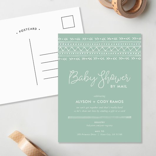 Modern Boho Baby shower per Mail Invitation Feestdagenkaart