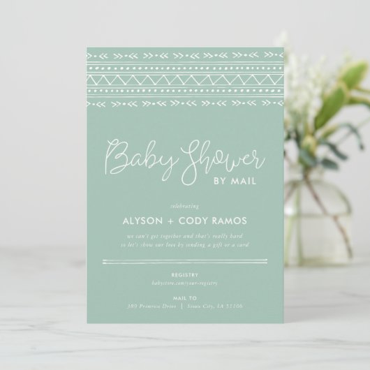 Modern Boho Baby shower per post Kaart (Staand voorkant)