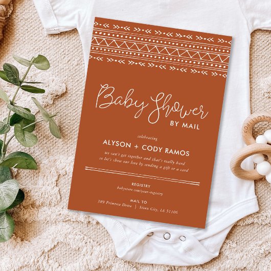 Modern Boho Baby shower per post Kaart