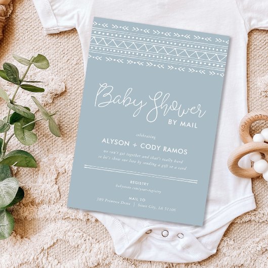 Modern Boho Baby shower per post Kaart