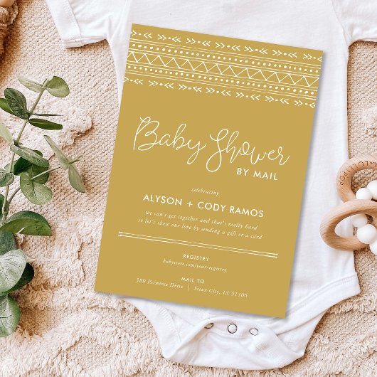 Modern Boho Baby shower per post Kaart