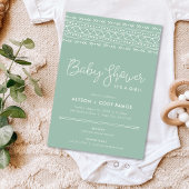 Modern Boho Baby shower | Sage Green Kaart