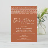 Modern Boho Baby shower | Terra Cotta Kaart (Staand voorkant)