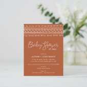 Modern Boho Baby shower via Mail Invitation Feestdagenkaart (Staand voorkant)