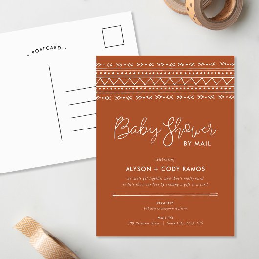 Modern Boho Baby shower via Mail Invitation Feestdagenkaart