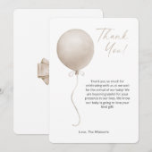 Modern Boho Balloon Baby shower bedankkaart Kaart (Voorkant / Achterkant)