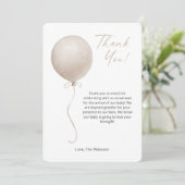 Modern Boho Balloon Baby shower bedankkaart Kaart (Staand voorkant)