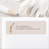 Modern boho barn pampasgras bruiloft etiket (Insitu)