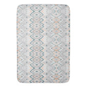 Modern Boho Beach Blauwgroen Perzik Grijs Chevron Badmat (Voorkant Verticaal)