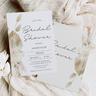 Modern Boho Beige Green Floral Vrijgezellenfeest Kaart