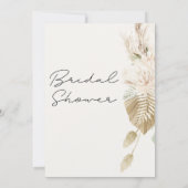 Modern Boho Beige Green Floral Vrijgezellenfeest Kaart (Achterkant)