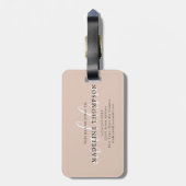 Modern Boho Beige kalligrafiescript Bagagelabel (Achterkant verticaal)