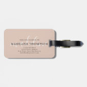 Modern Boho Beige kalligrafiescript Bagagelabel (Achterkant horizontaal)