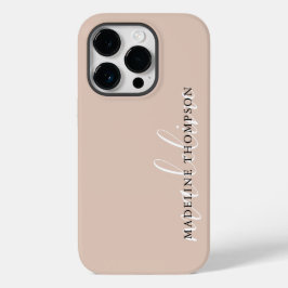 Modern Boho Beige kalligrafiescript Case-Mate iPhone 14 Pro Hoesje