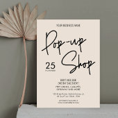 Modern Boho Beige Small Business Pop Up Shop Event Kaart