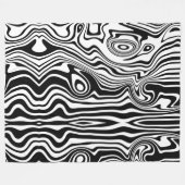 Modern Boho Black and White Pattern Strips Animal Fleece Deken (Voorkant (Horizontaal))