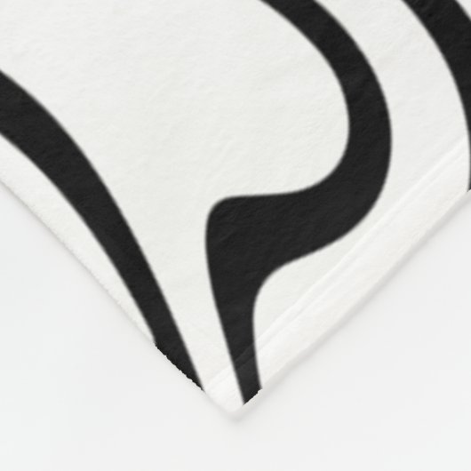 Modern Boho Black and White Pattern Strips Animal Fleece Deken (Hoek)