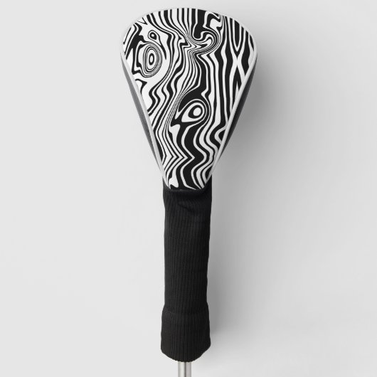 Modern Boho Black and White Pattern Strips Animal Golfheadcover (Voorkant)