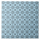 Modern Boho Black en Blue Pattern Rhombus Tegeltje (Voorkant)