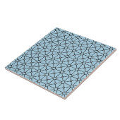 Modern Boho Black en Blue Pattern Rhombus Tegeltje (Zijkant)