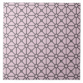 Modern Boho Black en Pink Pattern Rhombus Tegeltje (Voorkant)