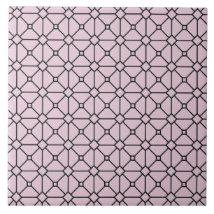 Modern Boho Black en Pink Pattern Rhombus Tegeltje