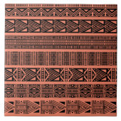 Modern Boho Black en Pink Pattern Strips Tegeltje (Voorkant)