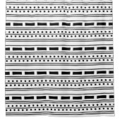 Modern Boho Black en White Pattern Douchegordijn (Voorkant)