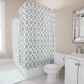 Modern Boho Black en White Pattern Rhombus Douchegordijn (In situ)