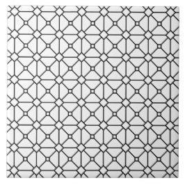 Modern Boho Black en White Pattern Rhombus Tegeltje