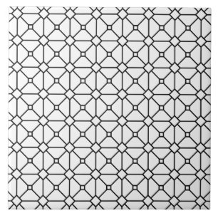 Modern Boho Black en White Pattern Rhombus Tegeltje