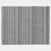 Modern Boho Black en White Pattern Strips Doodles Fleece Deken (Voorkant (Horizontaal))
