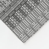 Modern Boho Black en White Pattern Strips Doodles Fleece Deken (Hoek)