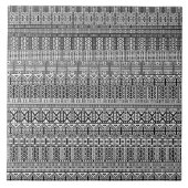 Modern Boho Black en White Pattern Strips Doodles Tegeltje (Voorkant)
