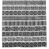 Modern Boho Black en White Pattern Strips Douchegordijn (Voorkant)