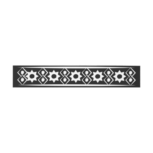 Modern Boho Black en White Pattern Uitnodigingen Wikkel (Vlak)